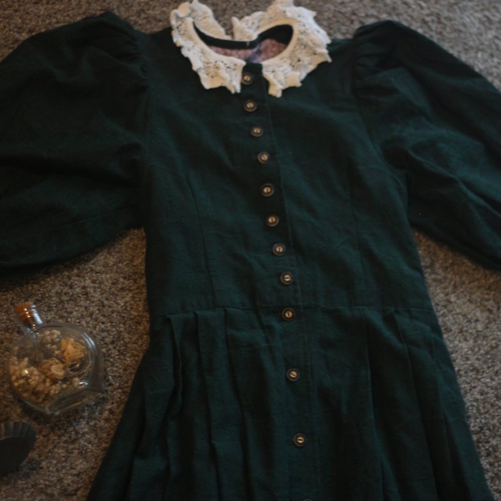 Vintage German Austrian Prairie Dress ~ Cottagecore ~ Dark Academia